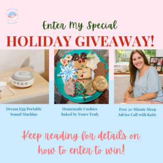 🎁 🎅🏼 🤶🏻 🎄Holiday Giveaway! ❤️💚⛄️

🥳 Sharing my passion for Sleep and Baking this Holiday Season! Gifting some of my favorite sleep essentials!! 🥳

Sleep is my passion and I LOVE helping moms get more sleep! I also LOVE baking, especially during this time of year! So I’m bringing together my passion for baking and sleep in this giveaway!

Enter to win:
⠀⠀⠀⠀⠀⠀⠀⠀⠀
👶🏿 A Portable Dreamegg Sound Machine ($30 value)
⠀⠀⠀⠀⠀⠀⠀⠀⠀
👶🏼 Container of Homemade Baked Cookies* (priceless)

👶🏽 A free 30 Minute Advice Call with Katie plus mini action plan ($200 value)

*Katie is not responsible for any allergies as she cannot guarantee they are allergen free. You accept this risk when participating in this giveaway.
⠀⠀⠀⠀⠀⠀⠀⠀⠀
To enter:

1️⃣ Like and save this post

2️⃣ Follow my account:
@happilyeveraftersleep

3️⃣ Comment below why you want to win and tag another friend 👇🏼 (No bonus entries for extra tags)
⠀⠀⠀⠀⠀⠀⠀⠀⠀
🌟Bonus entry if you share this post to your story and tag @happilyeveraftersleep (hit the paper airplane)

✨ Must not follow to unfollow✨

*Open to US and Canada residents only*

Contest ends on Tuesday 12/23 @ midnight (EST) and the winner will be announced on Wednesday morning!⠀⠀⠀⠀⠀⠀⠀⠀⠀
⠀⠀⠀⠀⠀⠀⠀⠀⠀
This giveaway is not sponsored, endorsed or associated with Instagram in any way.