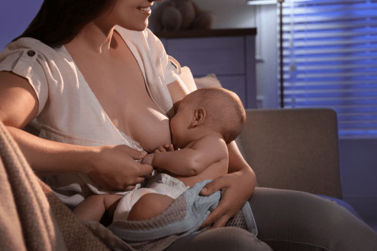 mom breastfeeding baby