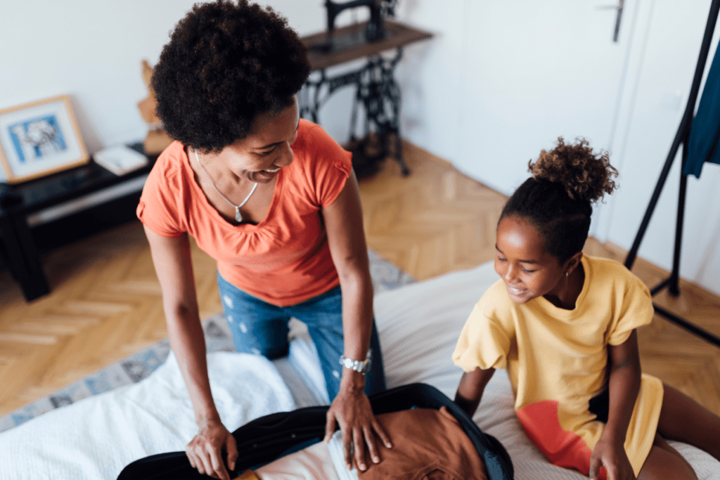 family packing for vacation